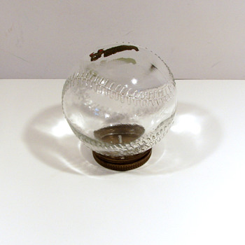 Antique Glass Baseball Candy Container-Bank