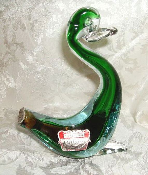 MURANO Glass Duck Decanter 3 labels Collectors Weekly