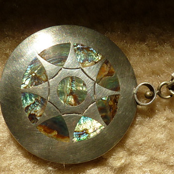 Native American or Mexican silver and Abalone - Fine Jewelry