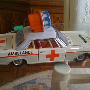 1966 Tin type wind up friction ambulance