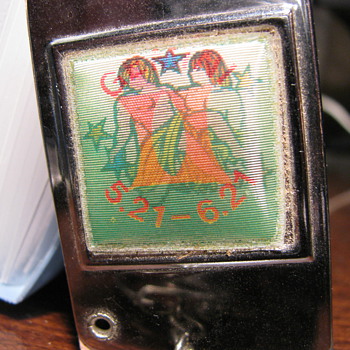 1920's Gemini Key chain with foldout Address Pages