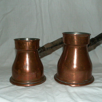 Antique/Vintage Arabic Copper Coffee Pots ~ Marked In Arabic - Kitchen