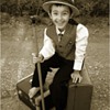 Antique Hat ,Cane ,and Leather Suitcases