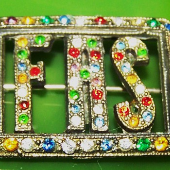 F.A.S vintage multi- rhinestone brooch - Costume Jewelry