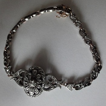 Rose Gold and Silver rose cut diamond bracelet