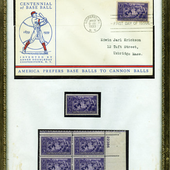 1939 Baseball Stamp - First Day Cover - Stamps