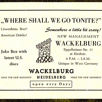 Bar flier catering to US Soldiers, Germany