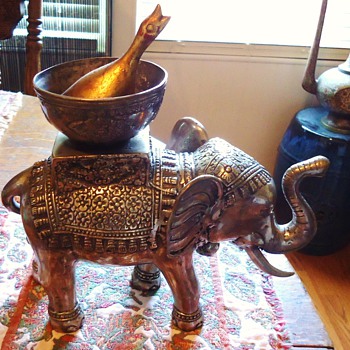 Silver Elephant incense burner or Goose cooker!  From maybe India
