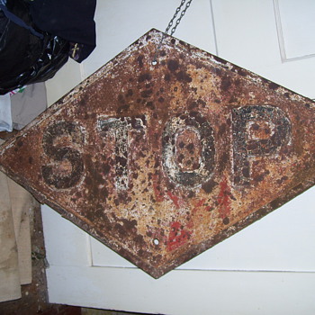 Any Help identifing this? Railroad Diamond Cast Iron STOP Sign