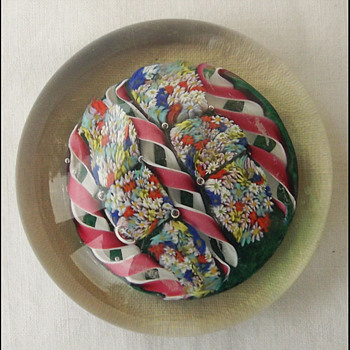 Fratelli Toso Murano Glass Millefiori & cane Paperweight 1950's 