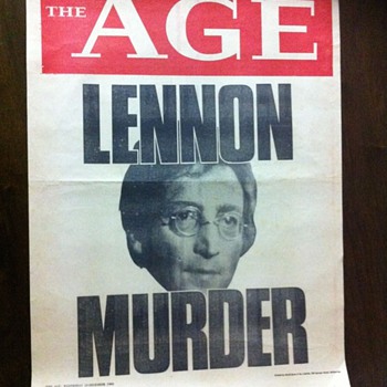 Lennon news poster-1980 - Music