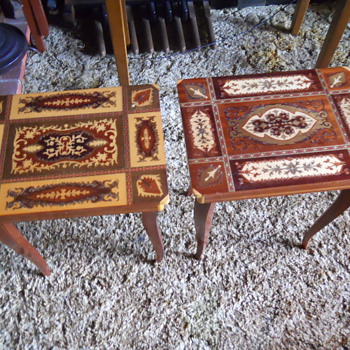 Antique Italian Made Inlaid Wood Music Tables - Furniture