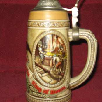  B series numbered rare Budweiser lidded stein - Breweriana