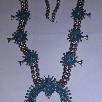 Squash Blossom Turquoise Necklace