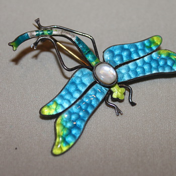 Silver Enamel Dragonfly - Fine Jewelry