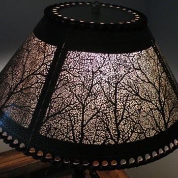 Metal Shade with  Tree Panels - Lamps