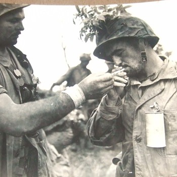 "Two typical Marines taking a rest" - Military and Wartime