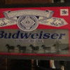 Budweiser bar / pub light revolving clydedale and carriage wheels.