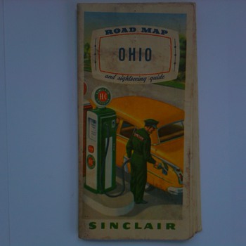 Early 1950's Sinclair Road Map & Sightseeing Guide - Petroliana