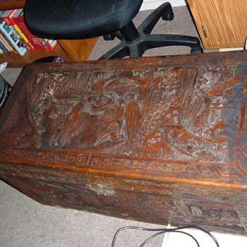 Antique hand carved chest