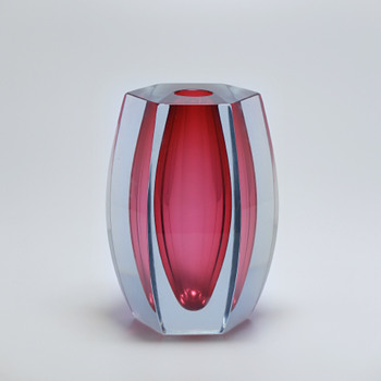 Unusual Strömbergshyttan cutted "sommerso" vase. - Art Glass