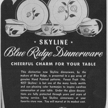 1950 Blue Ridge China Advertisement