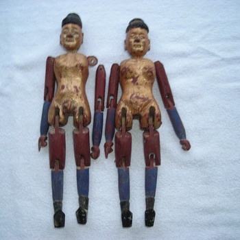 Asian wood folk dolls 