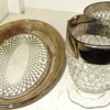 Silver Band Glass Serving Set