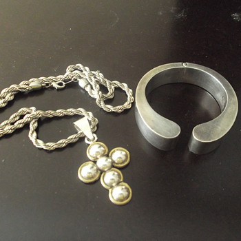 Mexican sterling cross pendant/necklace and Beto Taxco bracelet - Fine Jewelry