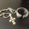 Mexican sterling cross pendant/necklace and Beto Taxco bracelet