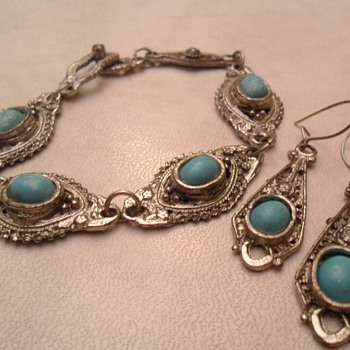 Very old bracelet and earings with turquoise stones. Age and origin help please! - Fine Jewelry