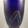 Loetz Cobalt Blue Vase with thick silver bands, ca. 1936