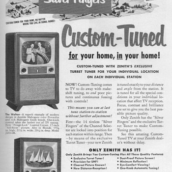 1952 - Zenith Televisions Advertisement - Advertising