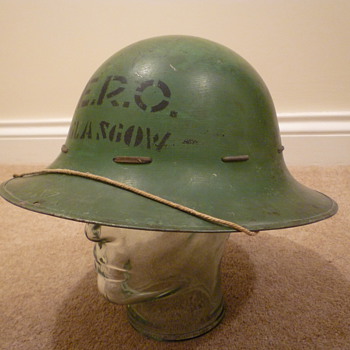 British WWII Civil Defence steel helmet. - Military and Wartime