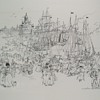 Finnish Black Ink Drawing by Unidentified "Famous Artist"