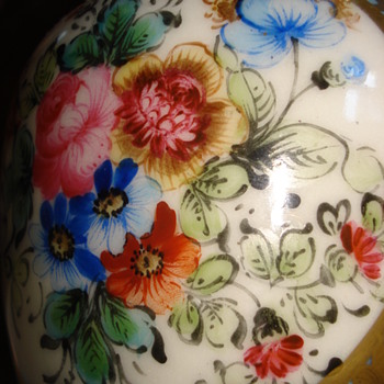 Probably a Samson porcelain urn hand painted - Pottery