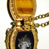 Antique Victorian Hardstone Inaglio & Tigers Eye Double Locket Fob Necklace