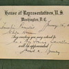 A Signed Card - House of Representatives, U.S..... Dated 1934