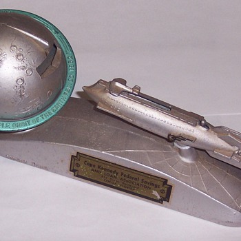 Space Race Era Mechanical Toy Bank - Coin Operated