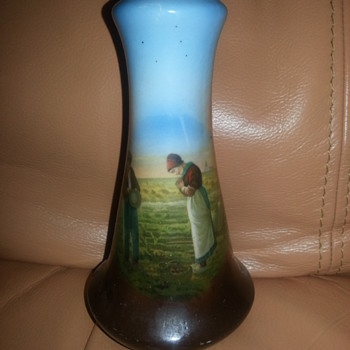THE ANGELUS PAINTING ON BUD VASE - Art Pottery