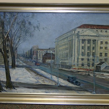  “Looking Down Penna. Ave. (Dept. of Labor)”, WPA.1935.8, 1935 Painting by Dorsey Doniphan