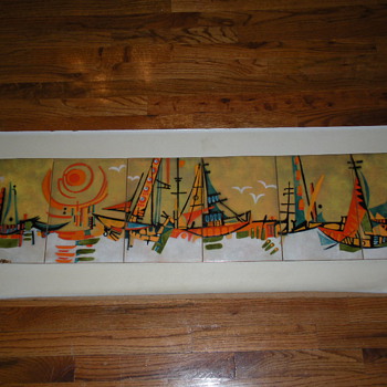 ENAMEL OVER COPPER MID-CENTURY MODERN WALL ART 