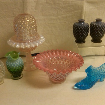 Fenton Hobnail From my Collection: Ultra rare Violet Opalescent Purfumes