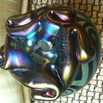 Blue Swirl Tiffany Style Perfume Bottle  - Art Glass