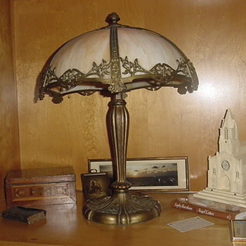 Slag Glass Shade & Lamp - Lamps