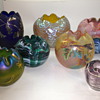A Collection of Bohemian Glass Rose Bowls