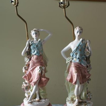 two italian lamps ceramic - Lamps
