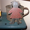 black folk art wood doll