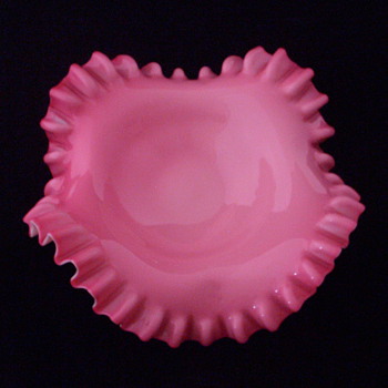Bohemian or English Footed Brides Bowl - Art Glass