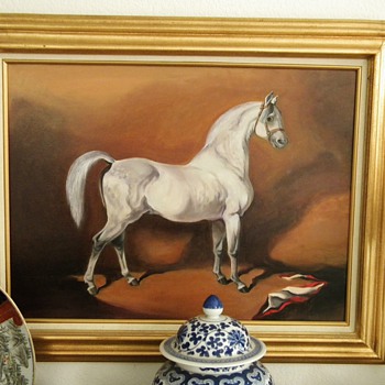 Vintage "Grey Arabian Horse" By my  mother Reiko A - Animals